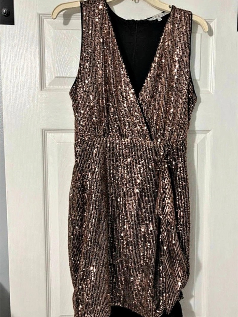 Sequin Mini Dress in Brown